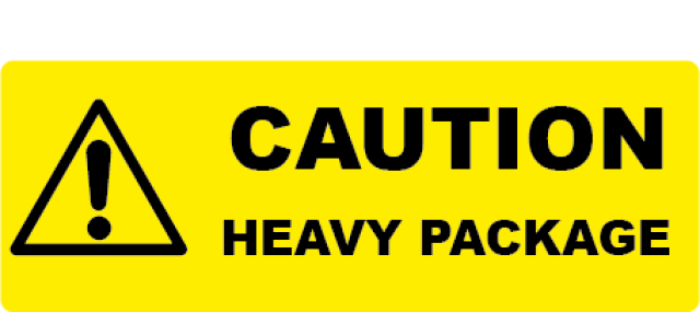 Caution Heavy Package Rectangle Shipping Labels